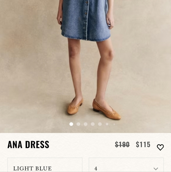 Sezane Ana Dress Navy Small NWOT - Picture 9 of 11